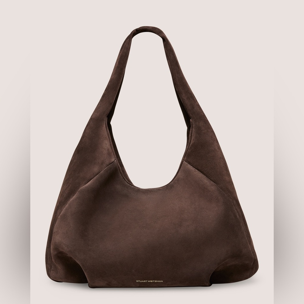 Elegant Brown Suede Hobo Bag